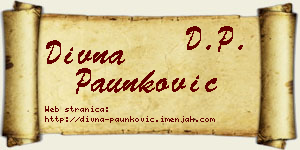 Divna Paunković vizit kartica